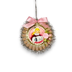 vintage pink Christmas  ornament