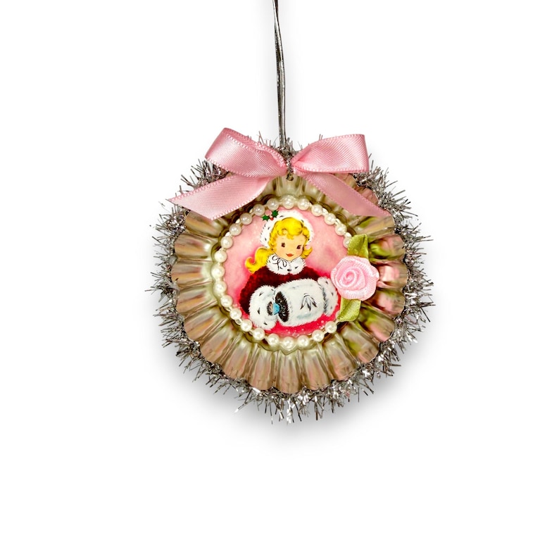 vintage pink Christmas  ornament
