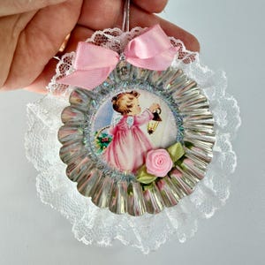 pink Christmas girl angel ornament