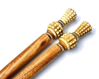 Wood Hair Sticks Set, Long Hair Accessories For Summer Messy Bun, Gift For Girl, LAST PAIR!!!