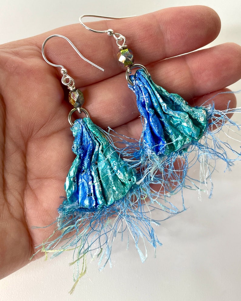 peacock statement earrings