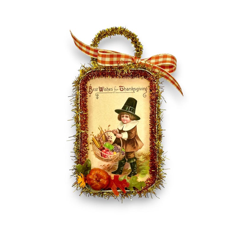 Thanksgiving Pilgrim ornament, fall decor