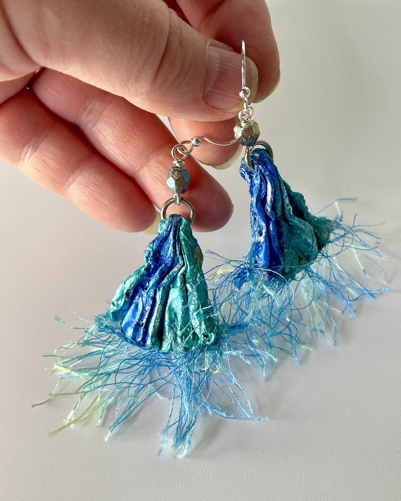 recycled materials statement earrings