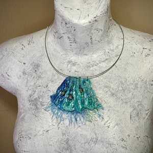 ocean inspired fiber art jewelry