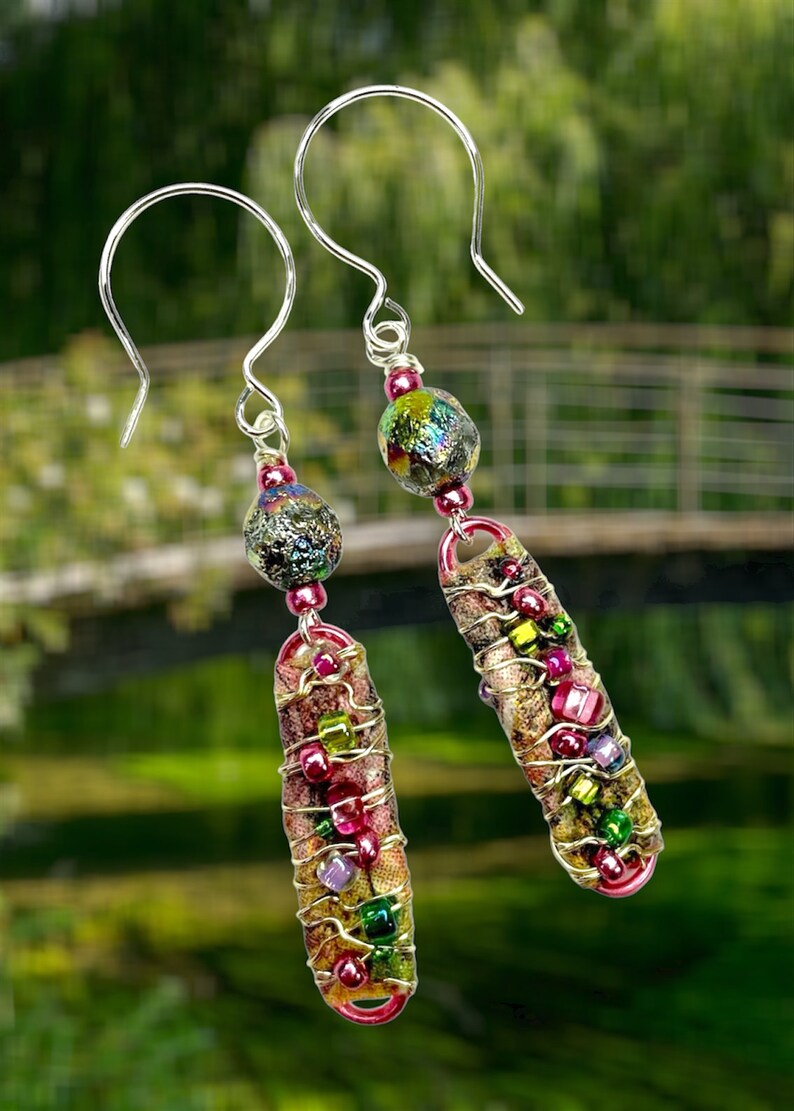 art jewelry paper dangle earrings