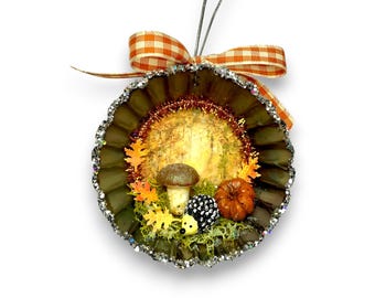 Cottagecore Hedgehog Ornament, Handmade Woodland Christmas Decor