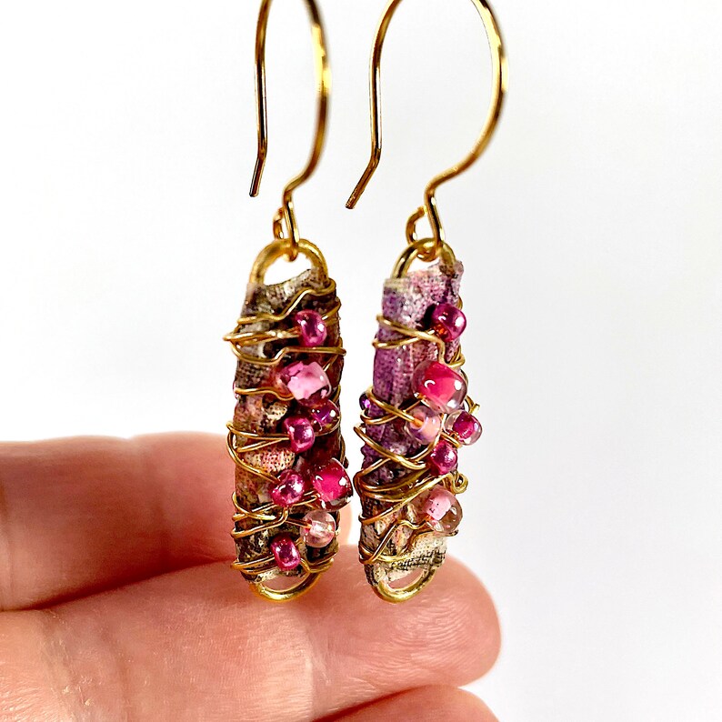 art jewelry paper dangle earrings