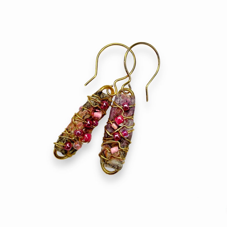 art jewelry paper dangle earrings