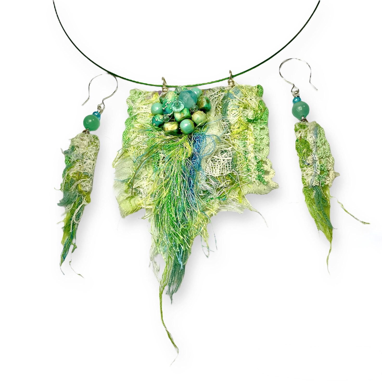 Fabric Scrap Earrings Wearable Fiber Art Jewelry Artsy Gift Etsy