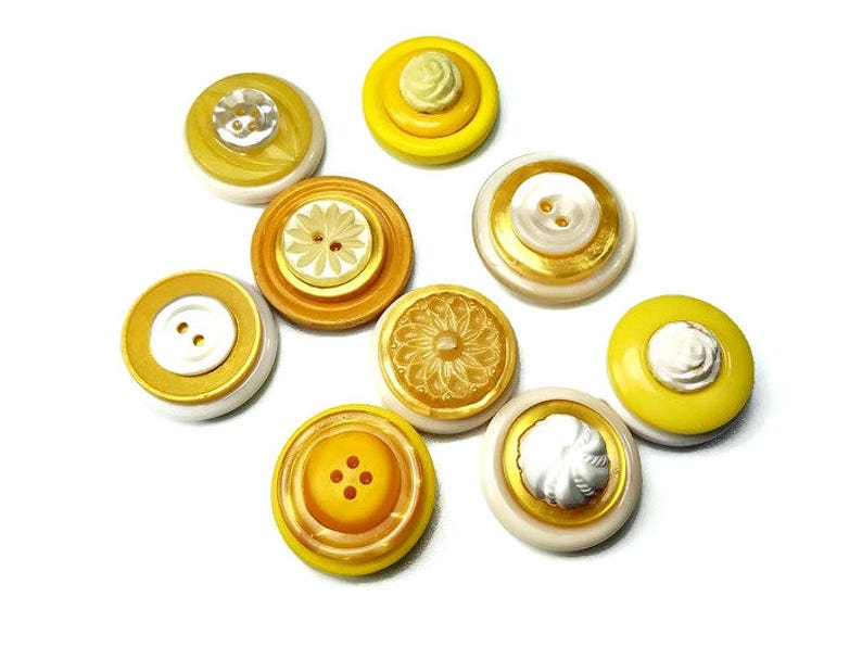 Decorative Magnets Vintage Yellow Magnets Magnet Set Gift Etsy