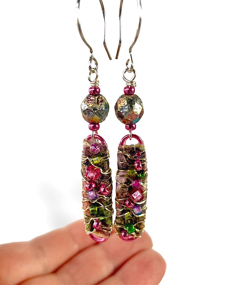 art jewelry paper dangle earrings