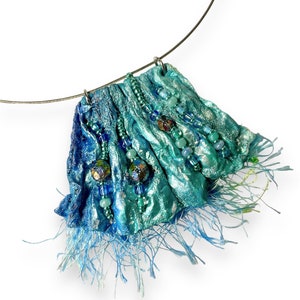 fiber art jewelry statement necklace