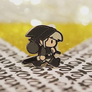 Dark Heroic Elf Chibi Enamel Pin | Fantasy-Inspired Art