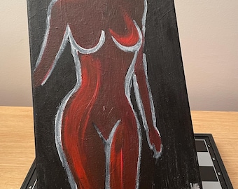 Abstract femininity, unique canvas, woman in motion, inspiring, artwork, female body