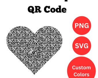 Heart Shaped Custom QR Code, A Unique and Memorable Touch for Weddings, Anniversaries, Gifts, Events & Promotions