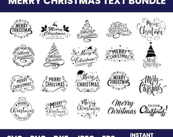Merry Christmas SVG Bundle | Holiday Lettering Cut Files (Digital Download)