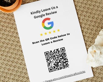 QR Code Google Review Card | Custom Business Template (Digital Download)