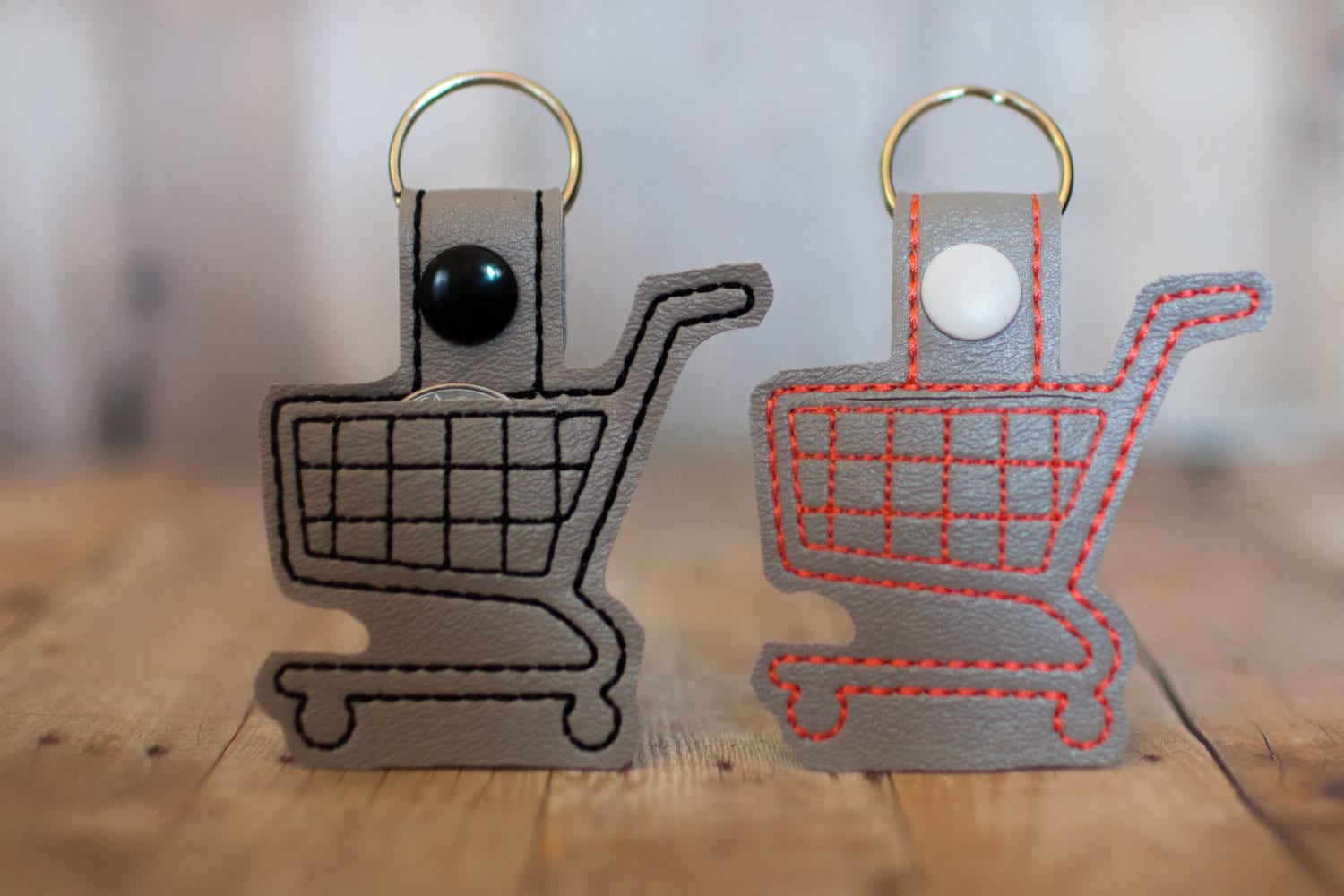 Shopping cart quarter keeper key chain Etsy