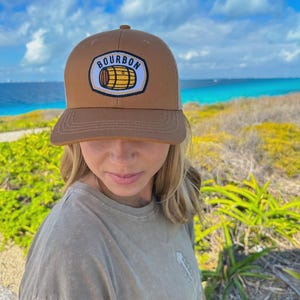 Bourbon Trucker Hat | Whiskey Barrel Mesh | Unisex Bourbon Lover Gift | Kentucky Bourbon Cap | Country Hat | Whiskey Drinkers Hat