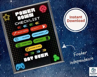 Back to School Kids Bedtime Routine Chart Printable Nighttime Checklist Visual Schedule for Independence Planner for ADHD Toddler