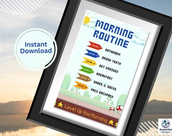 Back to School Kids Morning Routine Chart Printable Daily Checklist Visual Schedule for Independence Planner for ADHD Before School