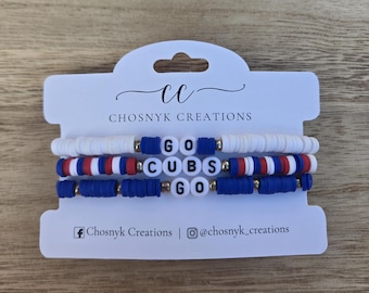 Go Cubs Go Bracelets - Set of 3