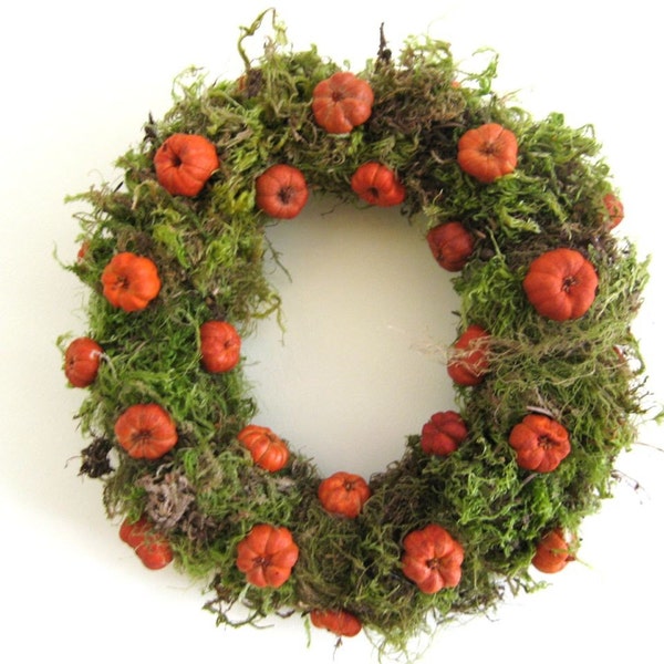 Mini Pumpkin and Moss Wreath