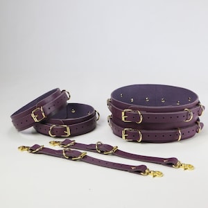 Waist Belt and Thigh Cuffs Genuine Cowhide Leather, With Different Color and Accessory Options Mature