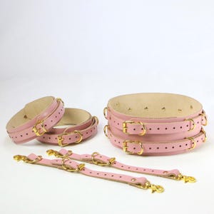 Waist Belt and Thigh Cuffs Genuine Cowhide Leather, With Different Color and Accessory Options Mature
