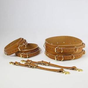Waist Belt and Thigh Cuffs Genuine Cowhide Leather, With Different Color and Accessory Options Mature