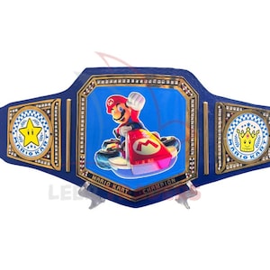 Mario Cart belt World heavyweight Championship Belt Adult size 2mm Brass Plates Personalized Wrestling belt Adult size