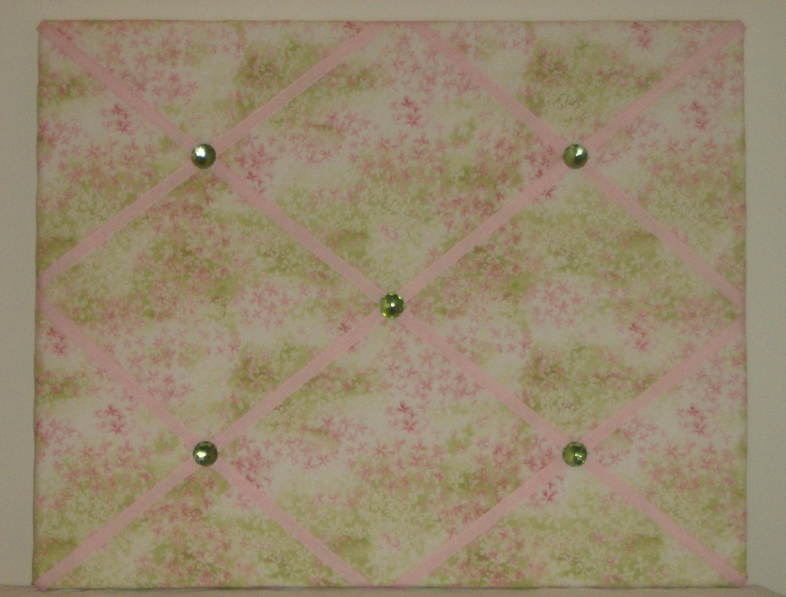Pink and Green Floral French Memo Board, 16 X 20 Etsy