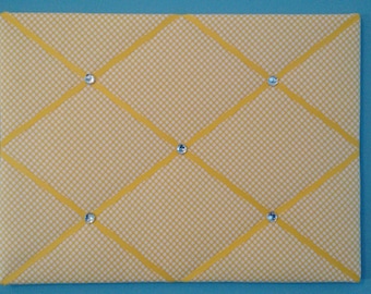Yellow with white polka dot french memo board, 16 x 20