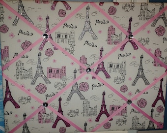 Paris Eiffel Tower sparkle french memo board, 16 x 20