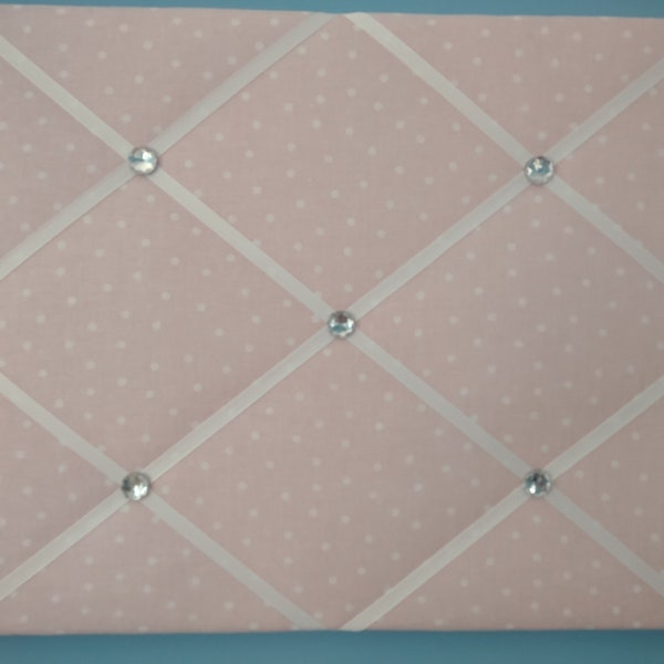 Beautiful pink and white polka dot french memo board, 16 x 20