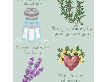 Digital Cross Stitch Pattern - Practical Magic Quote