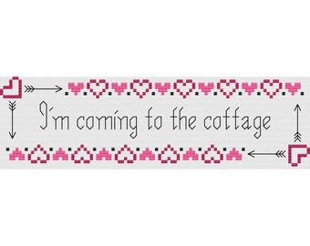 Schema digitale per punto croce - Ispirato a Heated Rivalry, "Sto arrivando al cottage"