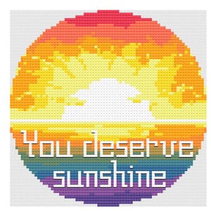 Digital Cross Stitch Pattern - You Deserve Sunshine (Heated Rivalry Inspired)