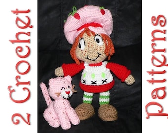 Strawberry Shortcake, comes with a FREE bonus kitty pattern, A Crochet Pattern by Erin Scull