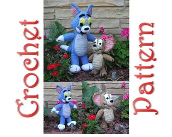 A Cat and A Mouse 2 Crochet Patterns by Erin Scull
