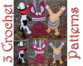 3 Real Monsters 3 Crochet Patterns by Erin Scull