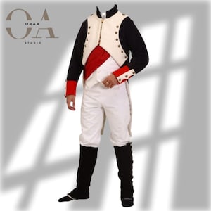 Napoleon Costume for Men | 19th Century French Military Uniform | Napoleonic Reenactment Jacket | Historical Cosplay & Halloween Outfit