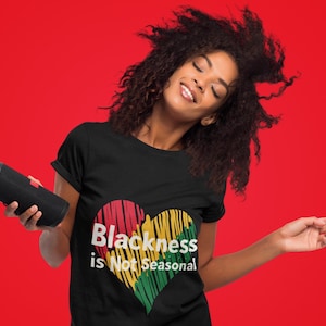 Black Pride Tee: Afrocentric RBG Heart Design