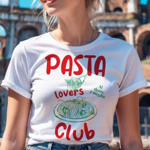 Pasta Lovers Club T-Shirt Design: Funny Italian Food PNG (Digital Download)