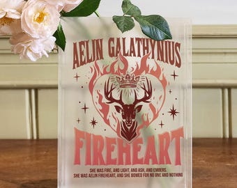 Aelin Fireheart Book Vase, Throne of Glass Inspired Vase, Fantasy Book Shaped Vase, Acrylic Book Vase, Sarah J Maas Shelf Decor