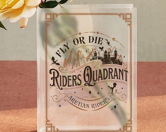 Fly or Die Book Vase, Riders Quadrant Book Shaped Vase, Fourth Wing Inspired Vase, Acrylic Book Vase, Basgiath War College Decor