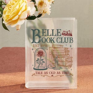 Vase en acrylique Belle Book Club, décoration de livre Une histoire aussi vieille que le temps, vase livresque inspiré de La Belle et la Bête, vase livre de style ancien, vase à fleurs en acrylique
