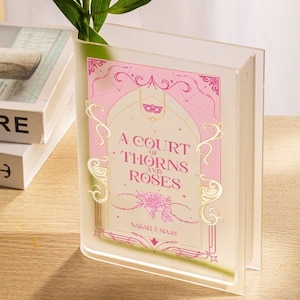 ACOTAR Büchervase, Ein Gericht Der Dornen und Rosen Buchdekor, Fantasy Romanze Büchervase, Bücherwurm Raumdekoration, Feenästhetische Vase
