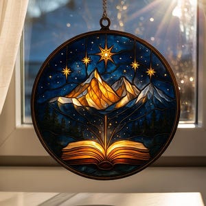 Night Court Fantasy Acrylic Suncatcher, Fantasy Book Window Decor, Book Suncatcher Window Hanging, ACOTAR Home Decor, Book Lover Ornament