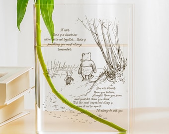 Pooh Bear Acrylic Book Vase, I'll Always Be With You Book Vase, Winnie The Pooh Bookshelf Decor, Disney Pooh Book Vase, Pooh Friendship Gift